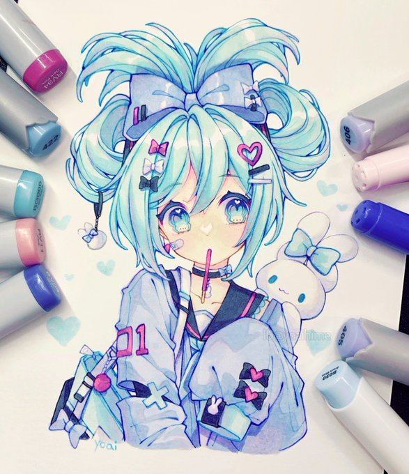 Hatsune Miku Meets Cinnamoroll in Adorable Crossover Fan Art